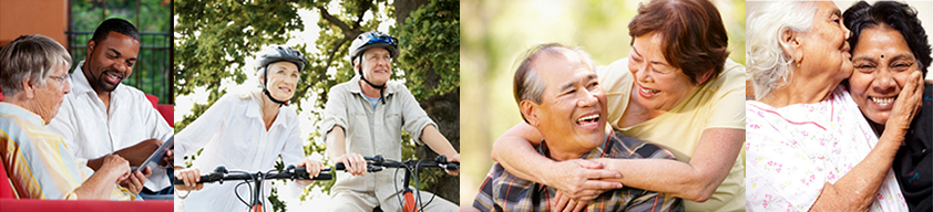 Photo collage of older adults