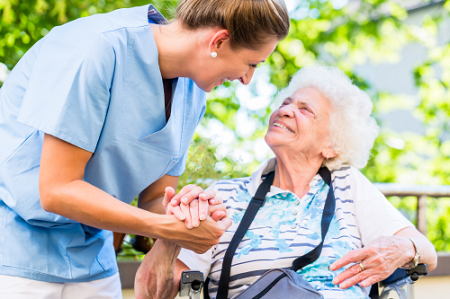 Careworker and older woman